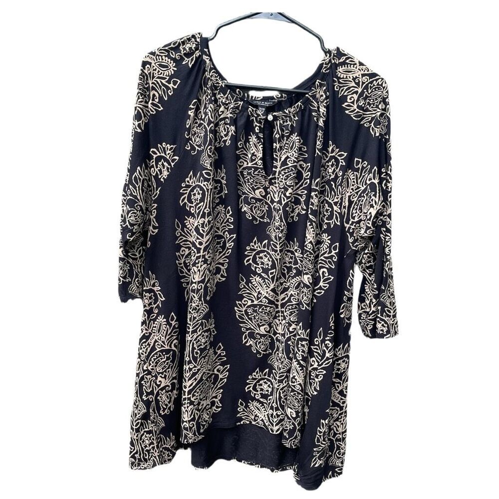 Lucky Brand size 3X floral peasant top.